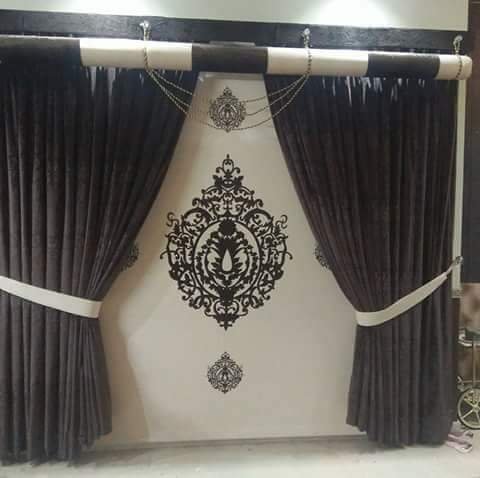 Brown Off white Curtains Brown Off white Curtains