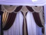 Brown and Golden Curtains for Wedding Hall