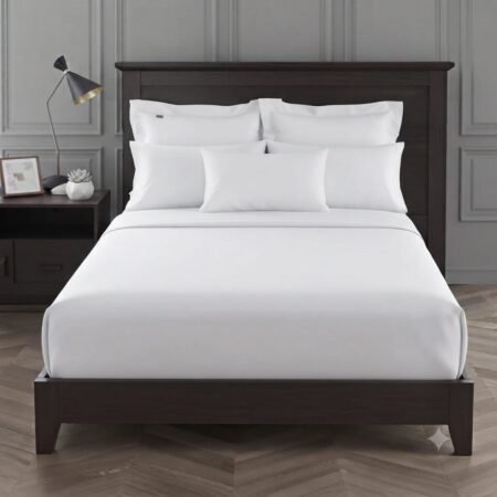 Plain White Hotel Sheets with 2 Pillow Covers