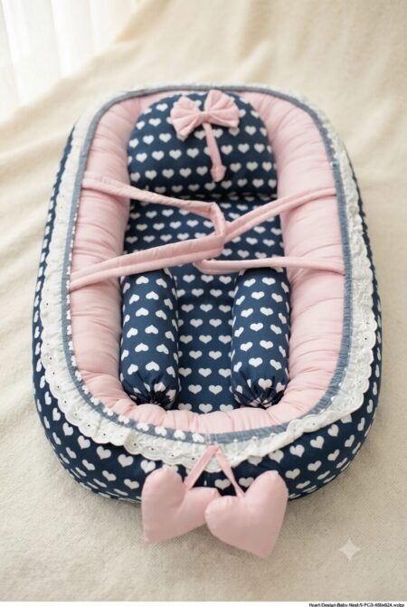 Heart Design Baby Nest – 5 PCS