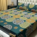 Dark Colours Printed Bed Sheet With 2 Pillow Covers