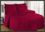 Maroon Embossed Bed Sheet – 3 Pcs