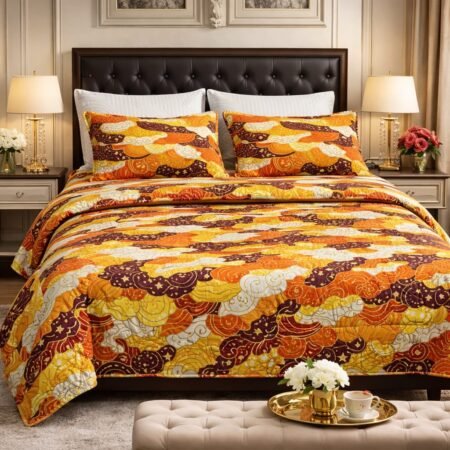 Flower Printed Comforter Set ( 6 PCS – 8 PCS )