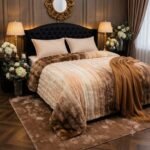 Premium Luxury Mink Blanket – Brown & Cream Double Bed