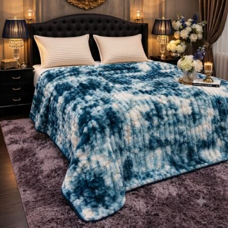 Premium Luxury Plush Blanket – Ocean Marble