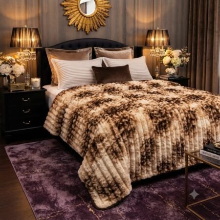 Premium Luxury Plush Comforter – Mocha Marble