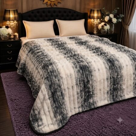 Premium Luxury Plush Comforter – Silver Marble