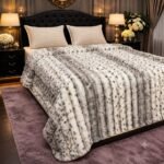 Premium Luxury Snow Leopard Plush Comforter – Grey & White