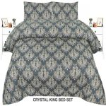 Grey Colours Printed Bed Sheet With 2 Pillow Covers