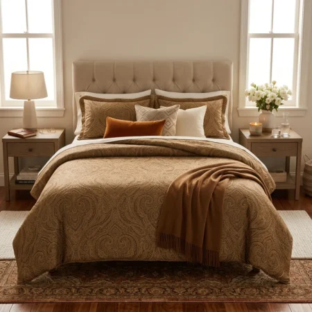 Royal Walnut Paisley Luxury Bedding Set