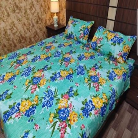 Flowers Colours Printed Bed Sheet With 2 Pillow Covers