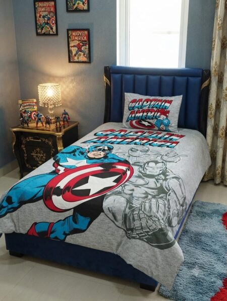 Batman Fighter Characters Kids Bed Sheet