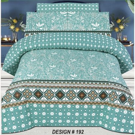 Beautifull Green Multi Colours Printed Bed Sheet With 2 Pillow Covers