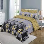 Black Colours Printed Bed Sheet With 2 Pillow Covers