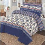 Blue Colours Printed Bed Sheet With 2 Pillow Covers