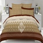 Choclate brown Colours Printed Bed Sheet With 2 Pillow Covers