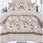 Cream Brown Colours Printed Bed Sheet With 2 Pillow Covers