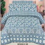 Cream Colours Printed Bed Sheet With 2 Pillow Covers