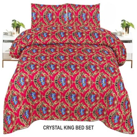 Dark Colours Printed Bed Sheet With 2 Pillow Covers