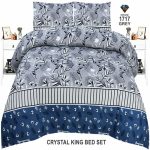 Grey Flowers Colours Printed Bed Sheet With 2 Pillow Covers