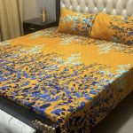 Yellow Colours Printed Bed Sheet With 2 Pillow Covers