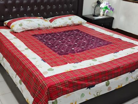 Printed Patchwork Embroidered Sheet Design