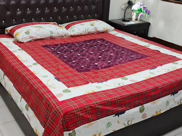 Printed Patchwork Embroidered Sheet Design