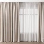 Cream Velvet & White Chiffon Curtains Premium Quality ( Set of 4 Pcs with 2 Belts )