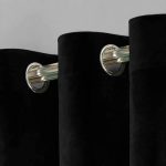 Plain Black Velvet Curtains Premium Quality ( Set of 2 Pcs ) (4)