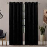 Plain Black Velvet Curtains Premium Quality ( Set of 2 Pcs ) (4)