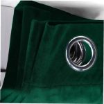 Plain Green Velvet Curtains Premium Quality ( Set of 2 Pcs )