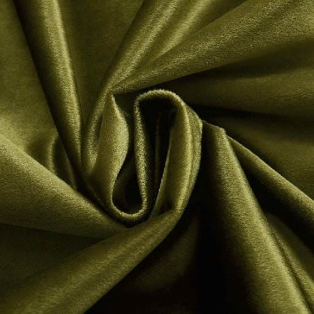 Plain Olive Velvet Curtains Premium Quality ( Set of 2 Pcs )