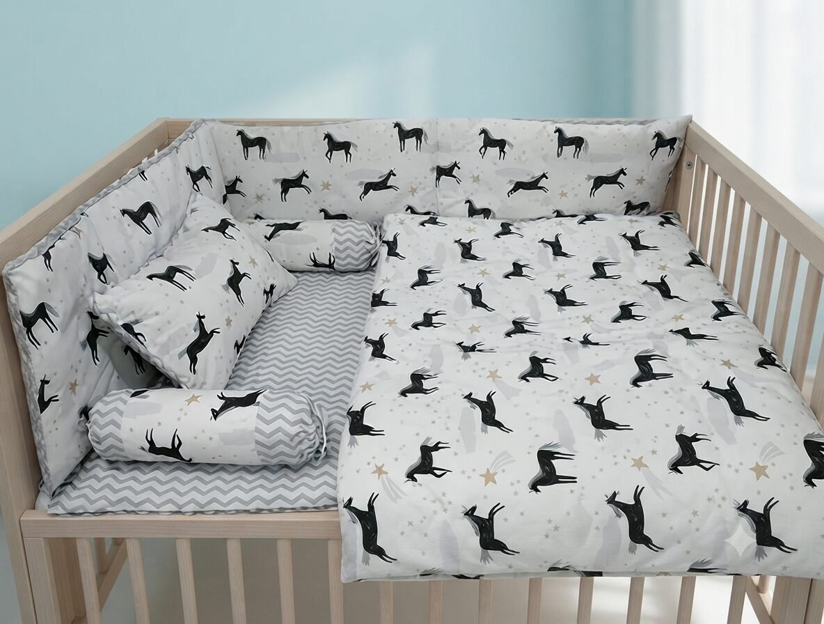Midnight Stallion Baby Bedding Set Midnight Stallion Baby Bedding Set