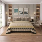 Classic Yellow & Black Geometric Bedding Set