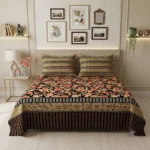 Premium Black Gold Multi-Floral Bedsheet