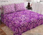 Purple color Printed Bed Sheet With 2 Pillow Covers