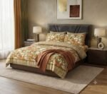 Earth-Tone Floral Harmony Premium Cotton Bed Sheet Set