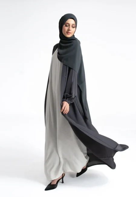 PlainCharcoalGreyOpenAbayawithCuffSleeves-2_1