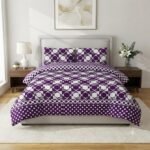 Purple Geometric & Polka Dot Bedding Set