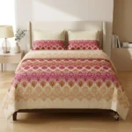 Gold & Red Floral Bed Set Z