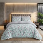Blue Color Printed Bed Sheet Z Design
