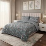 Grey Color Printed Bed Sheet Z Design