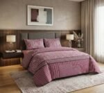 Pink Color Printed Bed Sheet Z Design