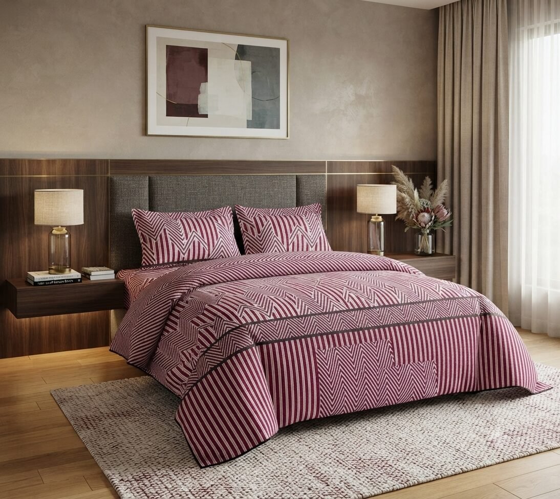 Pink Color Printed Bed Sheet Z Design Pink Color Printed Bed Sheet Z Design