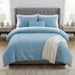 Sky Blue Palin Sheet with 2 Pillows Z Design