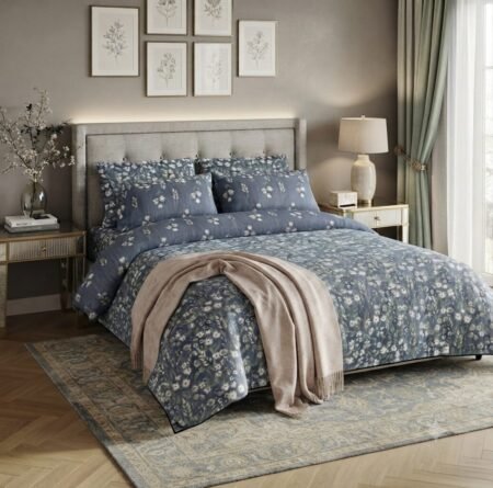 Blue Floral Bed Sheet