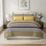 Mustard & Blue Contrast Bed Sheet
