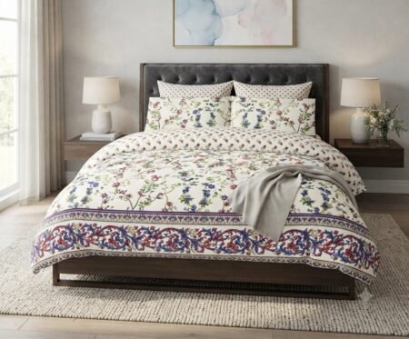 Royal Heritage Floral Print Premium Cotton Bed Sheet Set B