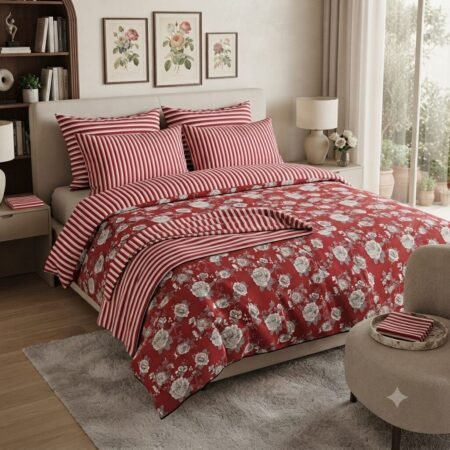 Traditional Red Rose Elegance Bed Set B