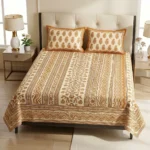 Elegant Vintage Cream & Brown Bed Set S